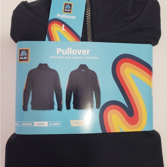 ALDI Jackets & Coats 223 Aldi Gear Capsule Collection Navy 4 Zip Pullover Mens Large Chest